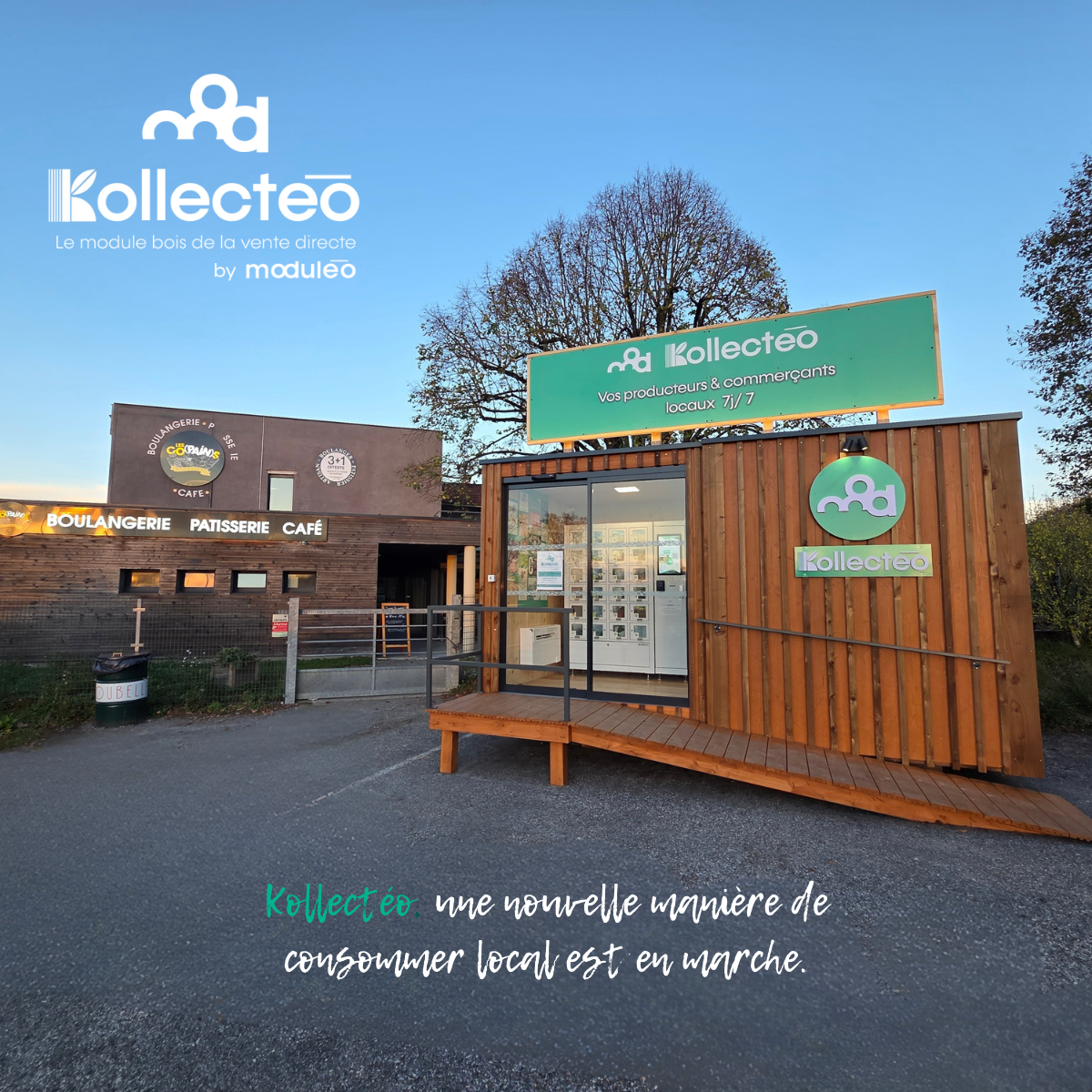 Kollectéo Saint-Savin devant la boulangerie Les Copains