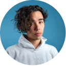 a person with dark hair