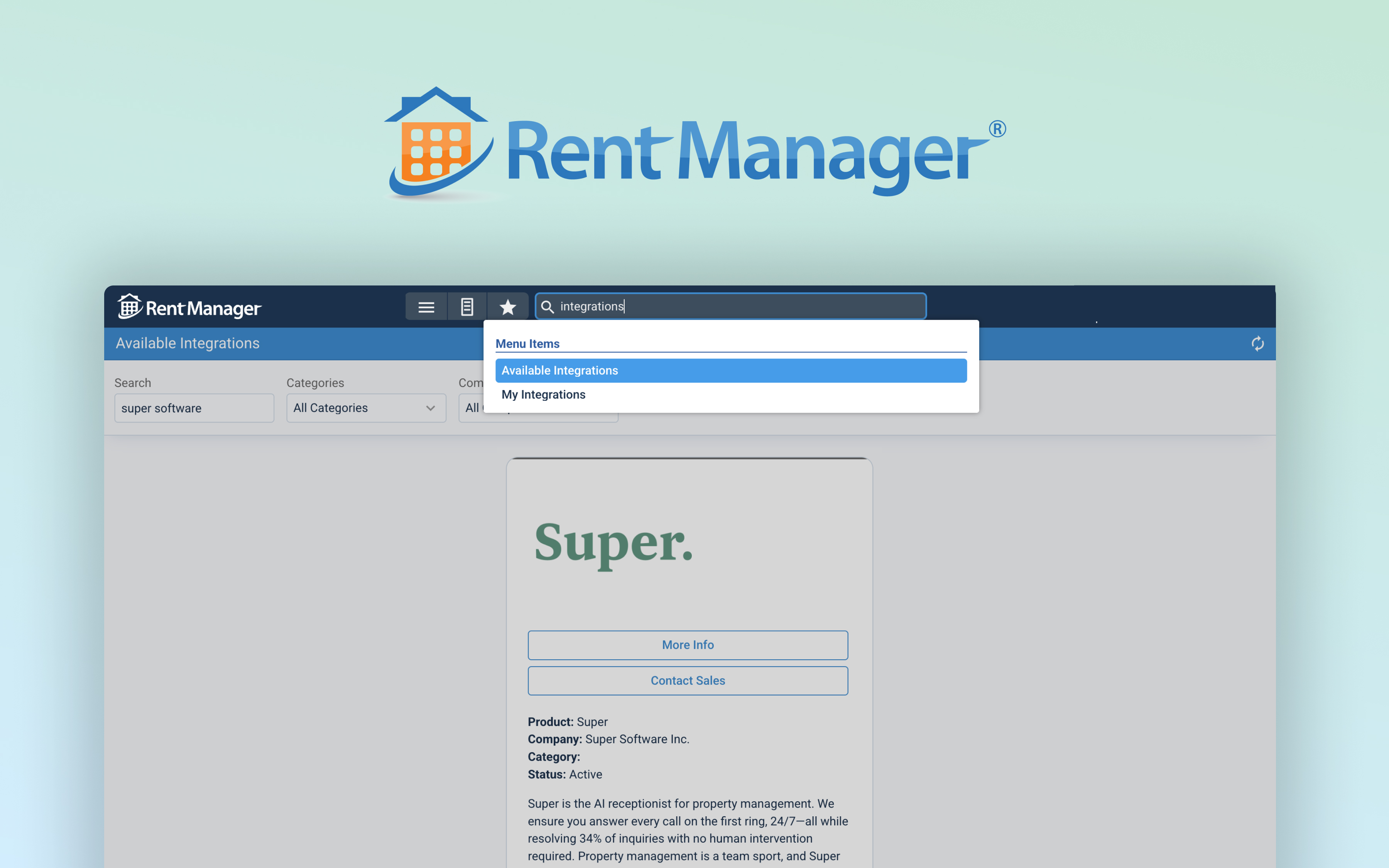 Super adds Rent Manager to our list of PMS integrations.
