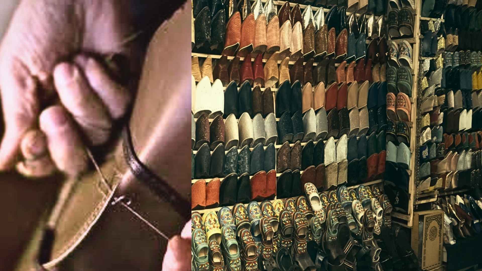 Babouches marocaines multicolores en cuir – artisanat traditionnel