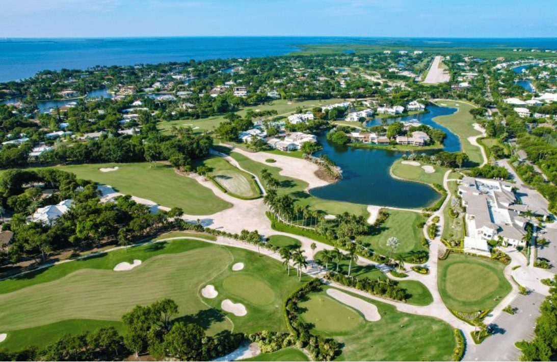 Aerial view of the golf course at Ocean Reef Club