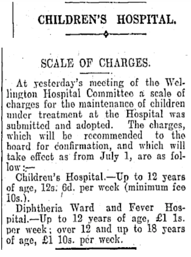 15 May 1914, The Dominion. Wellington Hospital Archives, as gathered by Ron Easthope, honorary archivist and retired cardiologist. Further image details unknown; reproduced with permission from Health New Zealand | Te Whatu Ora. 