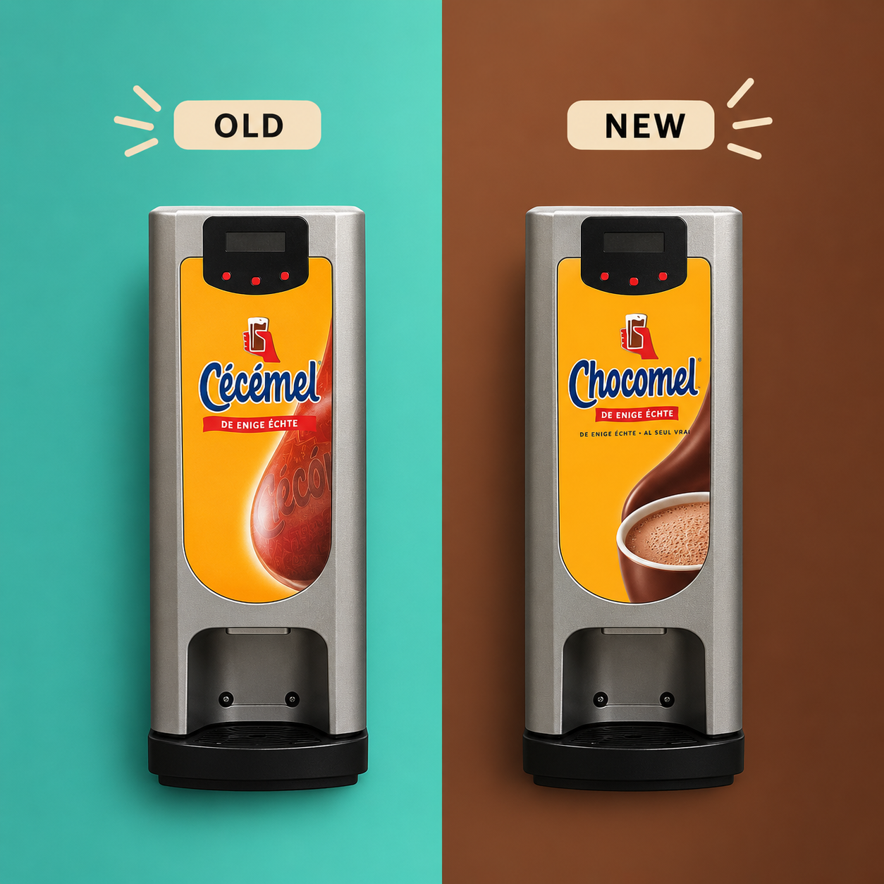 old versus new: nieuwe branding van chocomel met gepersonaliseerde stickers