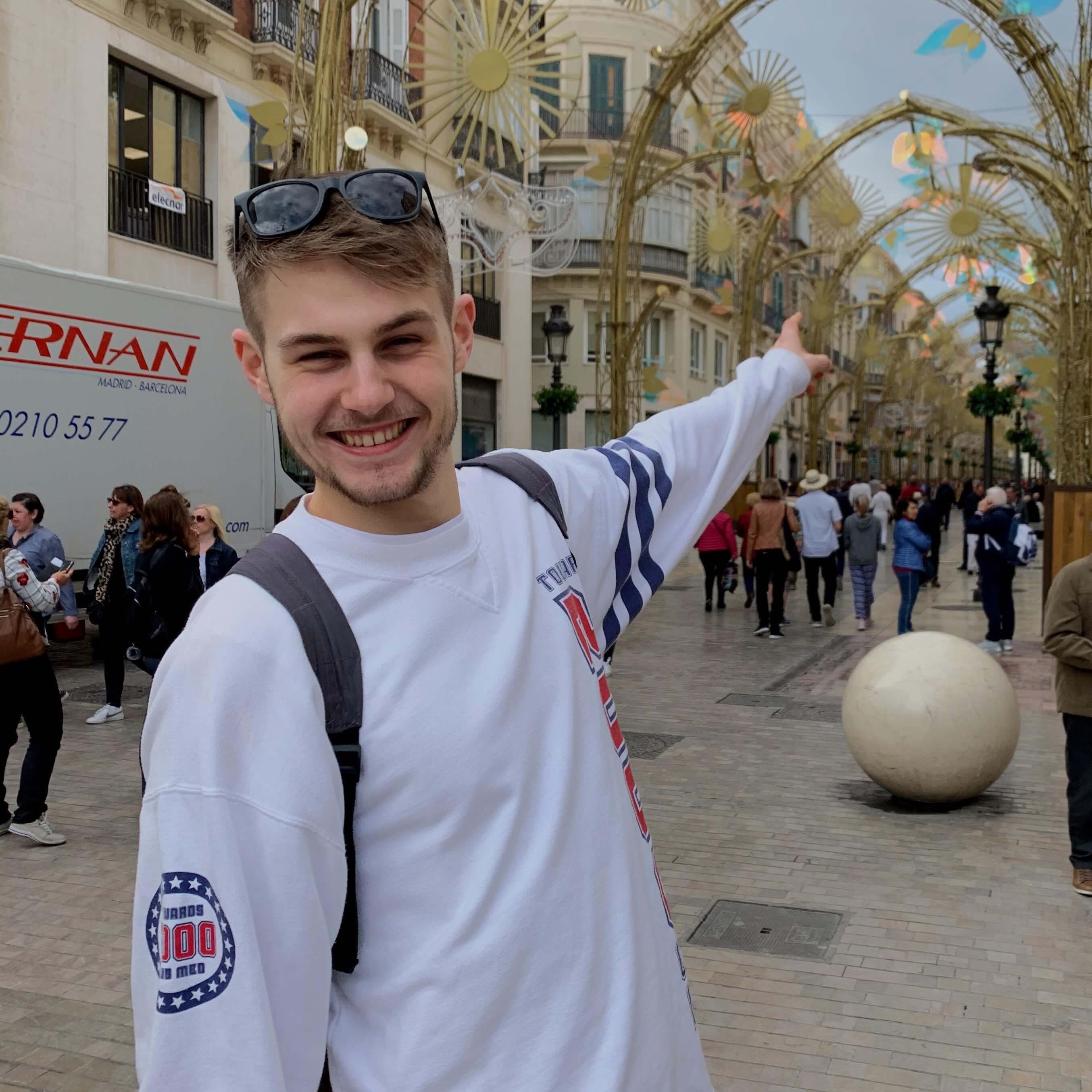 Student staff member in shopping centre