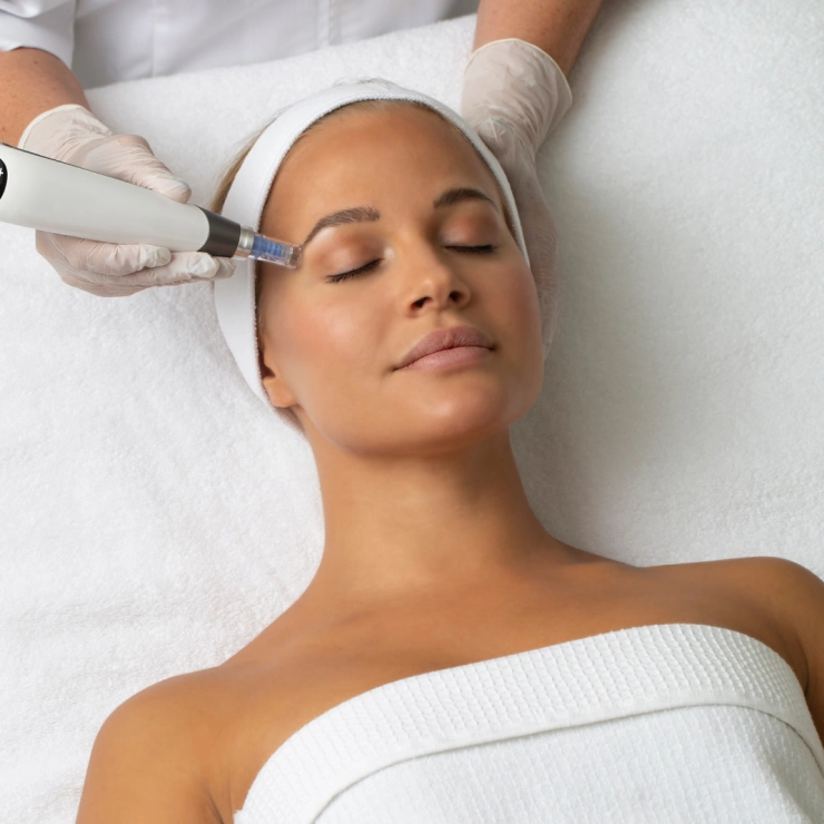 Woman receiving Microneedling at Restore Hyper Wellnesss