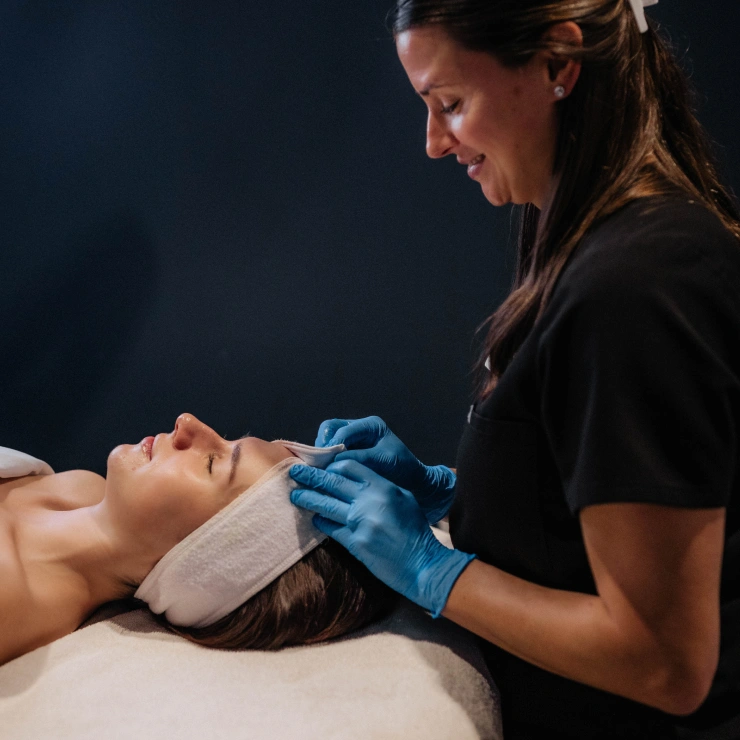 Customer receiving Marini Retinol Plus Facial in Jacksonville Beach, FL