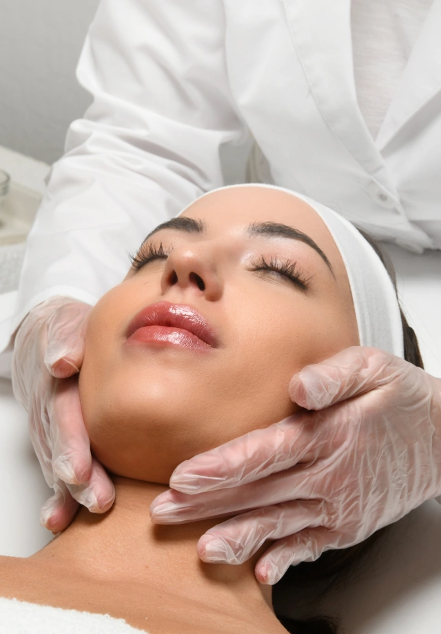 Woman receiving a Marini C-ESTA Vitamin C & Antioxidant Facial
