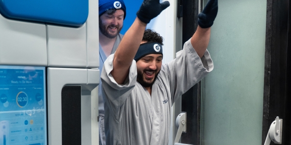 man feels great after completing Cryotherapy session