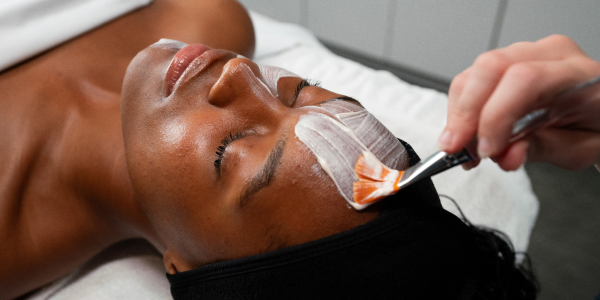 woman gets facial for deep wrinkle treatment