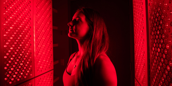 woman getting red light therapy