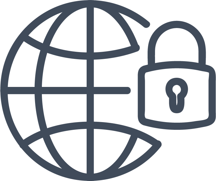 LLM icon (lock in front of a globe)