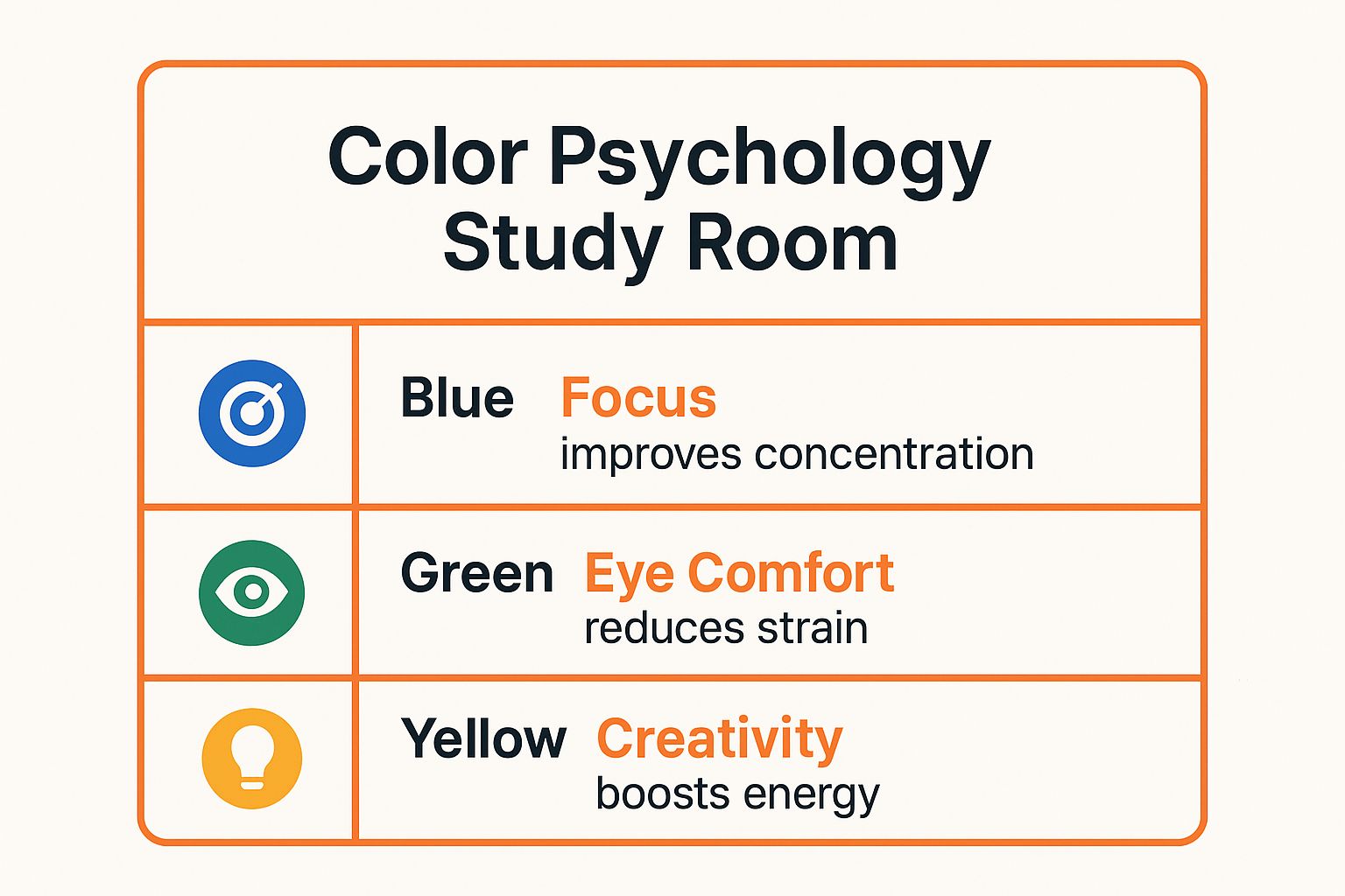 Infographic showing key data about Colour Psychology Study Room Design
