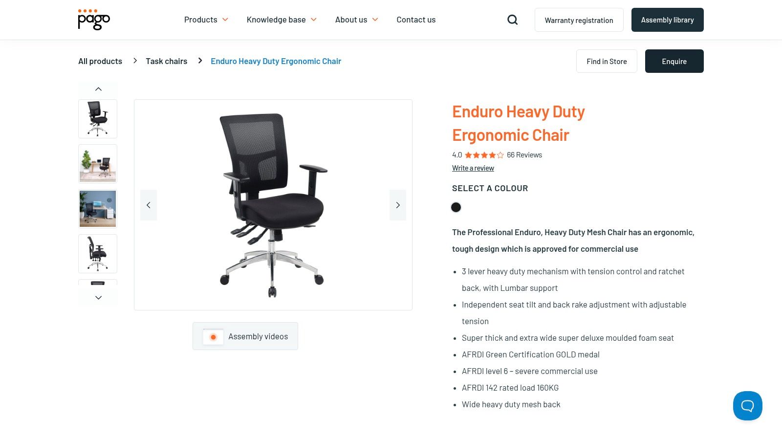 Enduro Heavy Duty Ergonomic Chair