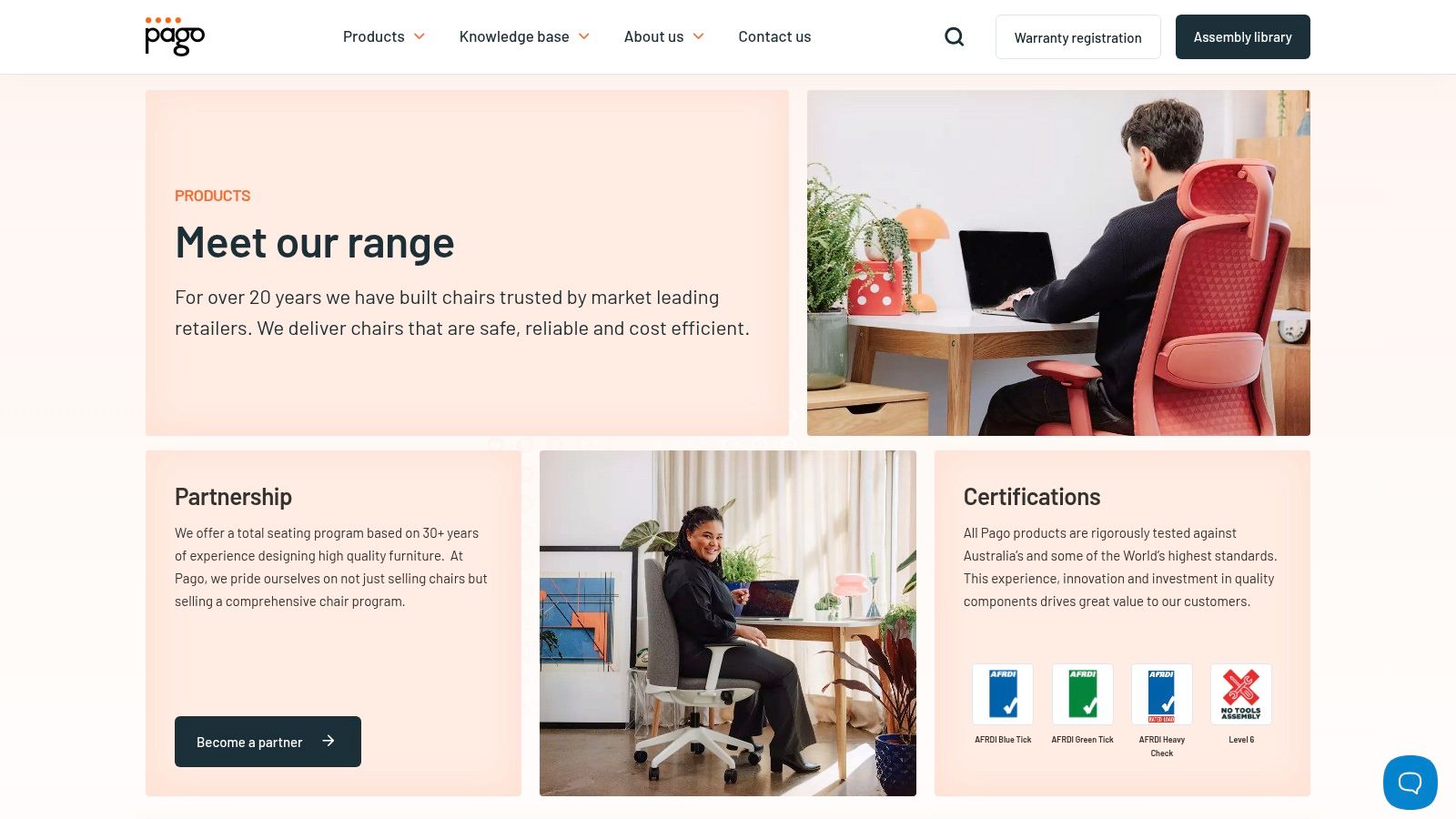 Pago International's range of customisable ergonomic chairs