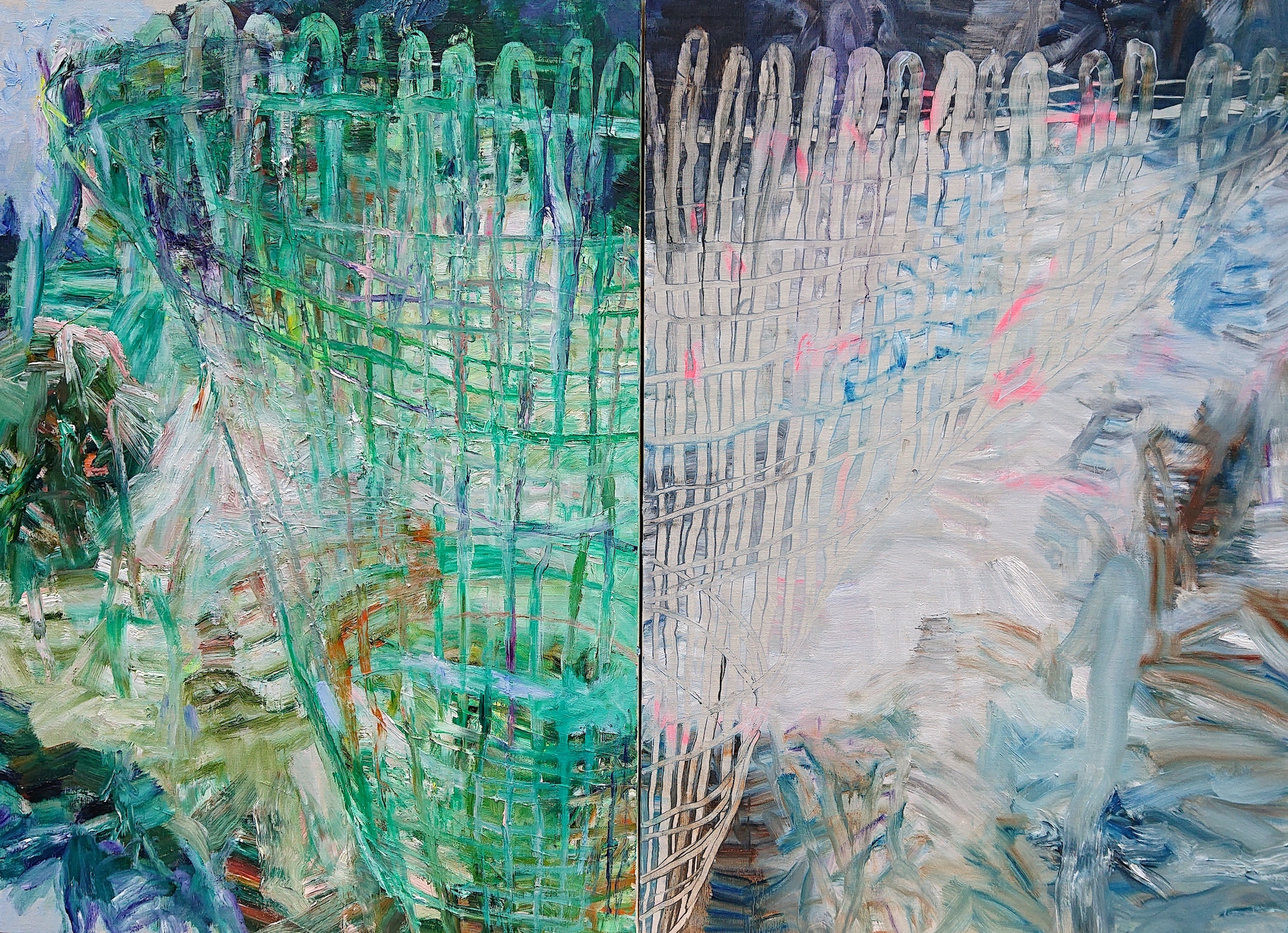 beads (mix) Ⅰ 73x100x2cm 2025 oil on canvas