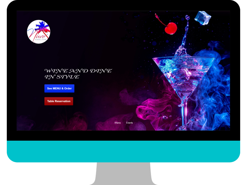 A screenshot of NUVO Lounge - a website designed by Cutting Edge Solutions