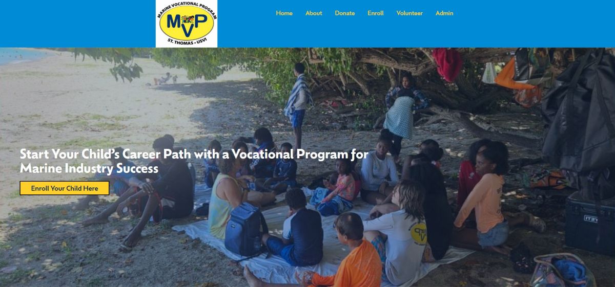 A screenshot of MVP VI's new home page hero section
