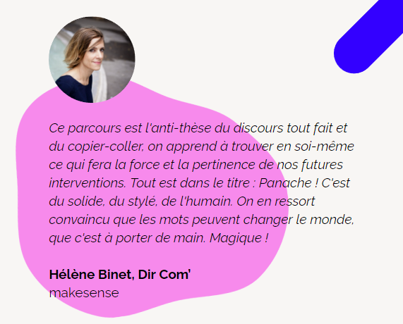 Témoignage d'Hélène Binet directrice commerciale de Makesense Panache