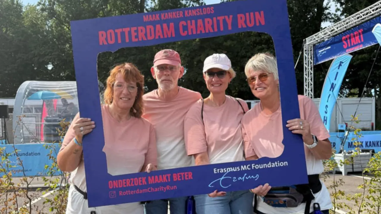 Marian rent 10 km tijdens de Rotterdam Charity Run voor kankeronderzoek