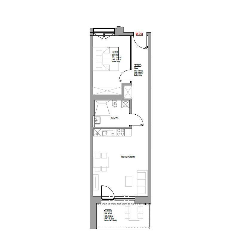 N-Schweinau: Erstbezug! Moderne, sehr schöne 2-Zi-Whg. im EG mit EBK, Balkon, Aufzug - Photo 1