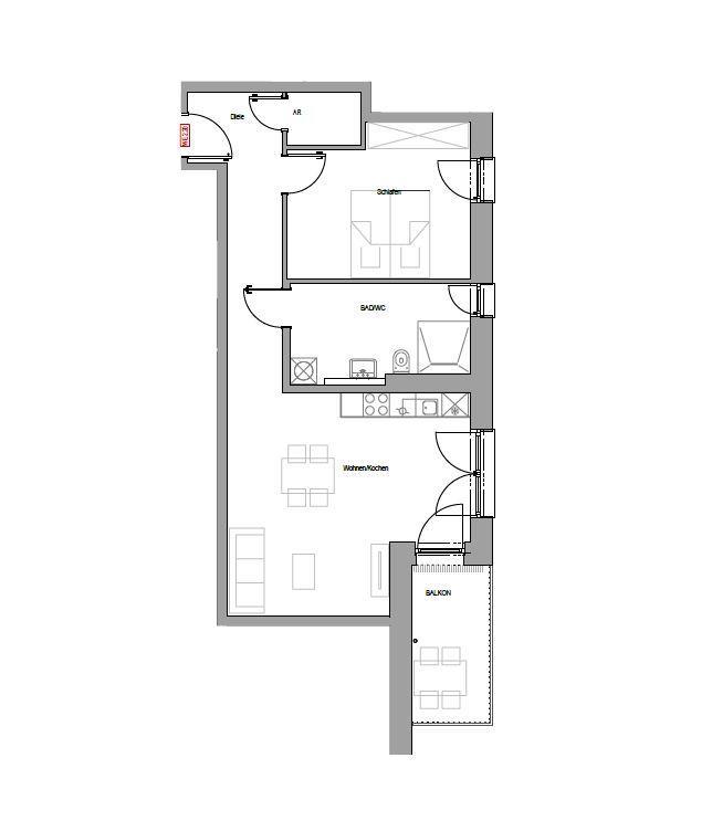 N-Schweinau: Erstbezug! Charmante, helle 2-Zi-Whg. (2.OG) mit EBK, Balkon, Aufzug + TG-SP - Photo 5