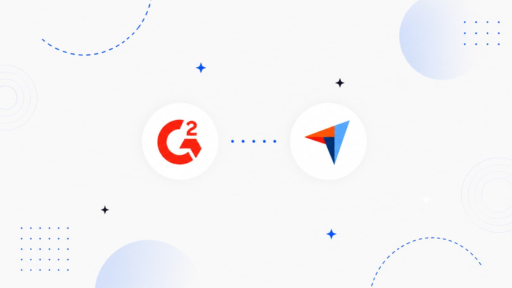 Illustration showing the G2 and Capterra logos connected to represent software review platforms and comparison websites.