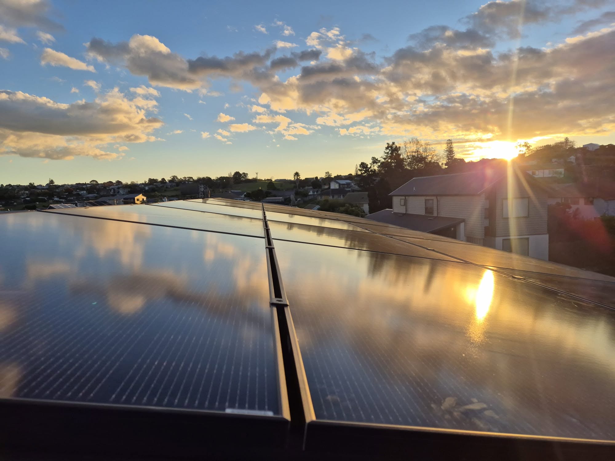 Rooftop solar panel installation