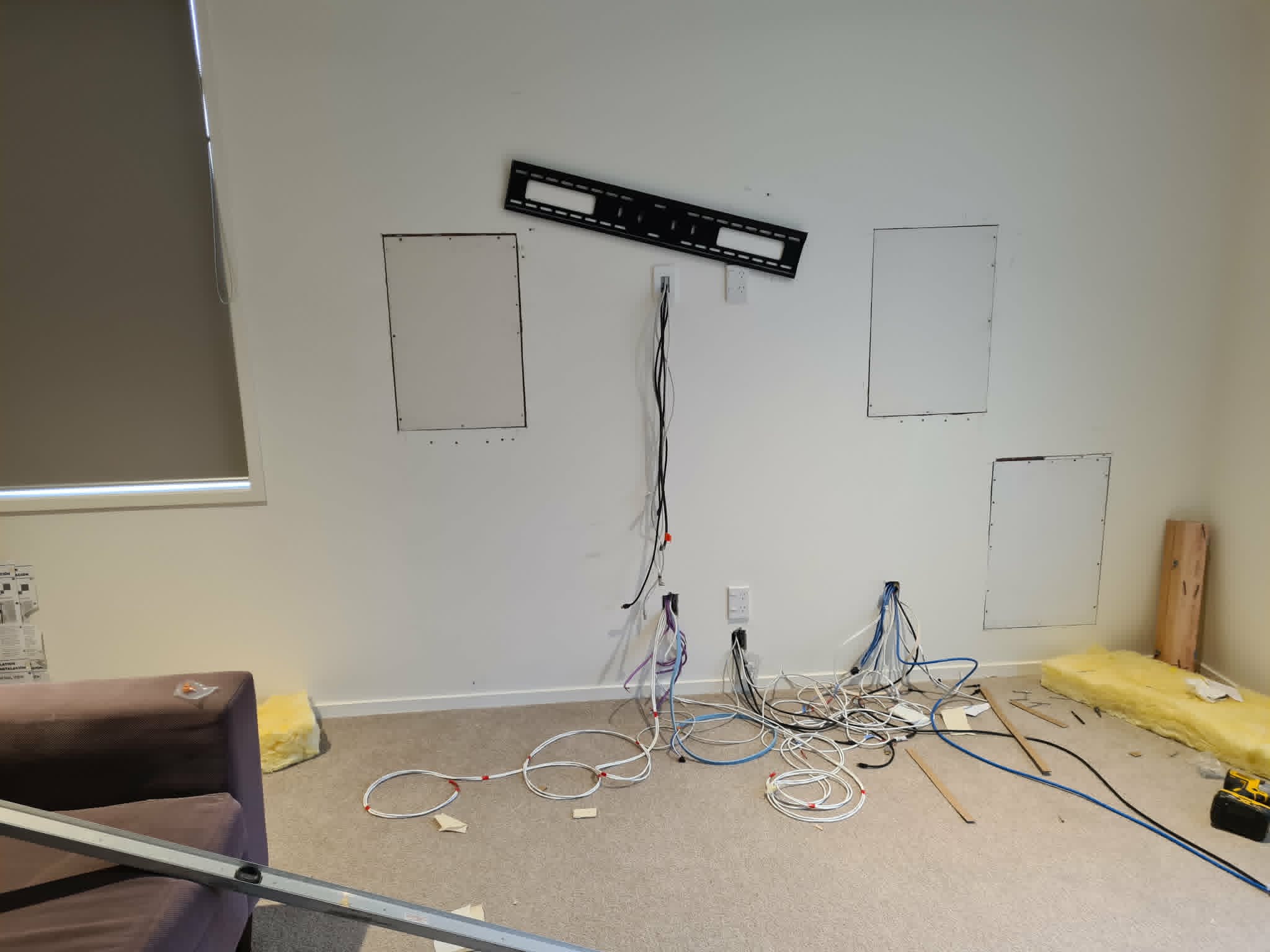 In-wall speaker installation preparation