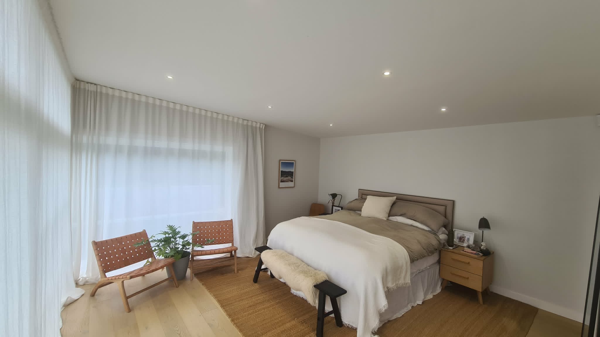 Bedroom recessed downlight installation