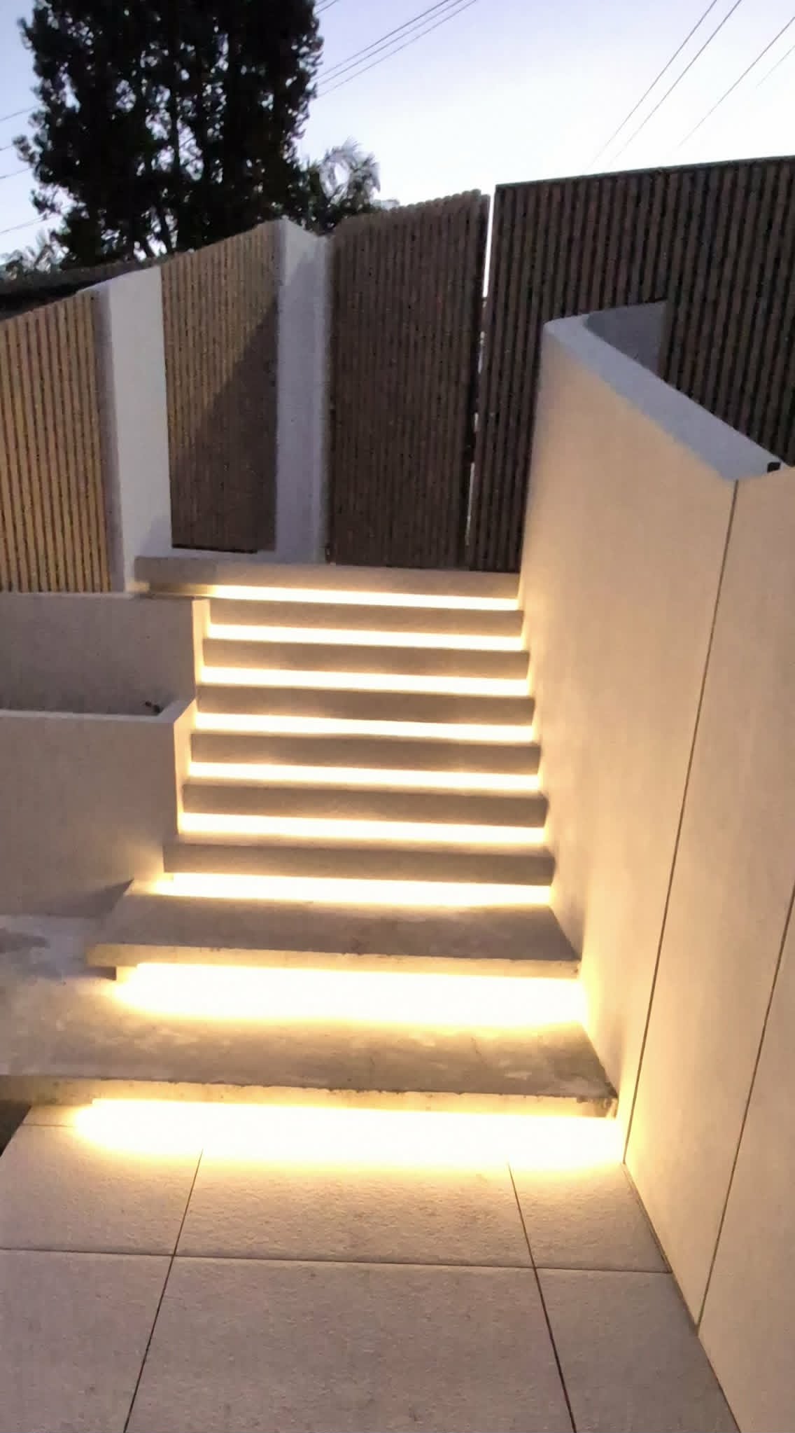 Exterior stair LED lighting