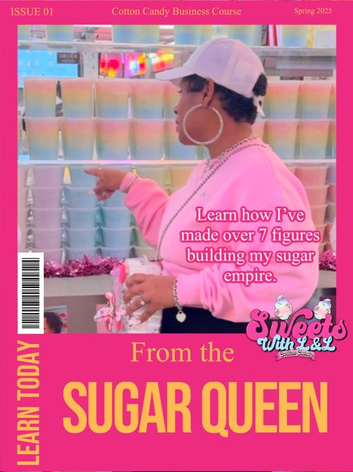 Location - Online Event. Are you ready to learn how to make six to seven figures selling gourmet cotton candy? Yessss! That's right! Sugar!!! I will teach you the ends and out of the entire business. Benefits of starting a Cotton Candy Business
1. Requires a small amount of capital
2.This can become a family business
3. Can be operated full-time or part-time
4. It's highly profitable
5. You can operate it out of your home