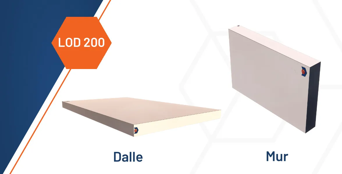 Modélisation d'un objet « Dalle » et d'un objet « Mur » au LOD 200