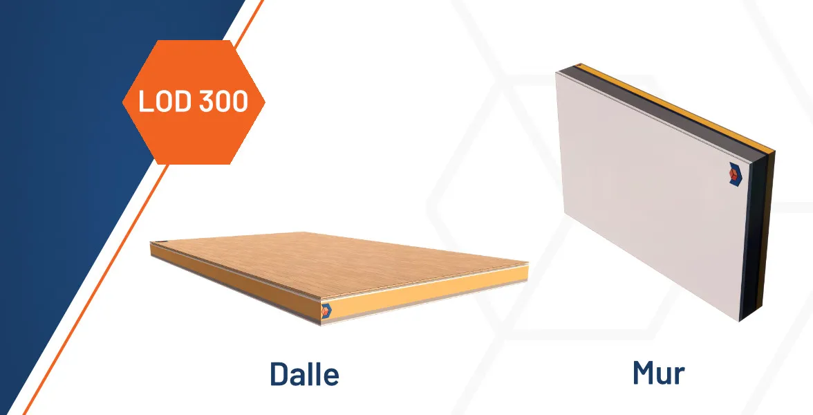 Modélisation d'un objet « Dalle » et d'un objet « Mur » au LOD 300