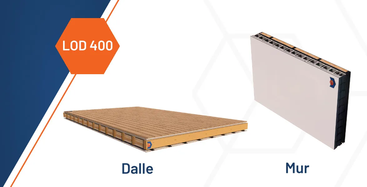 Modélisation d'un objet « Dalle » et d'un objet « Mur » au LOD 400