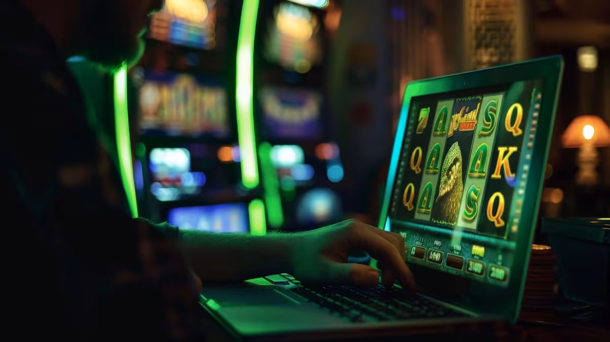 Ein Mann spielt im Online Casino.