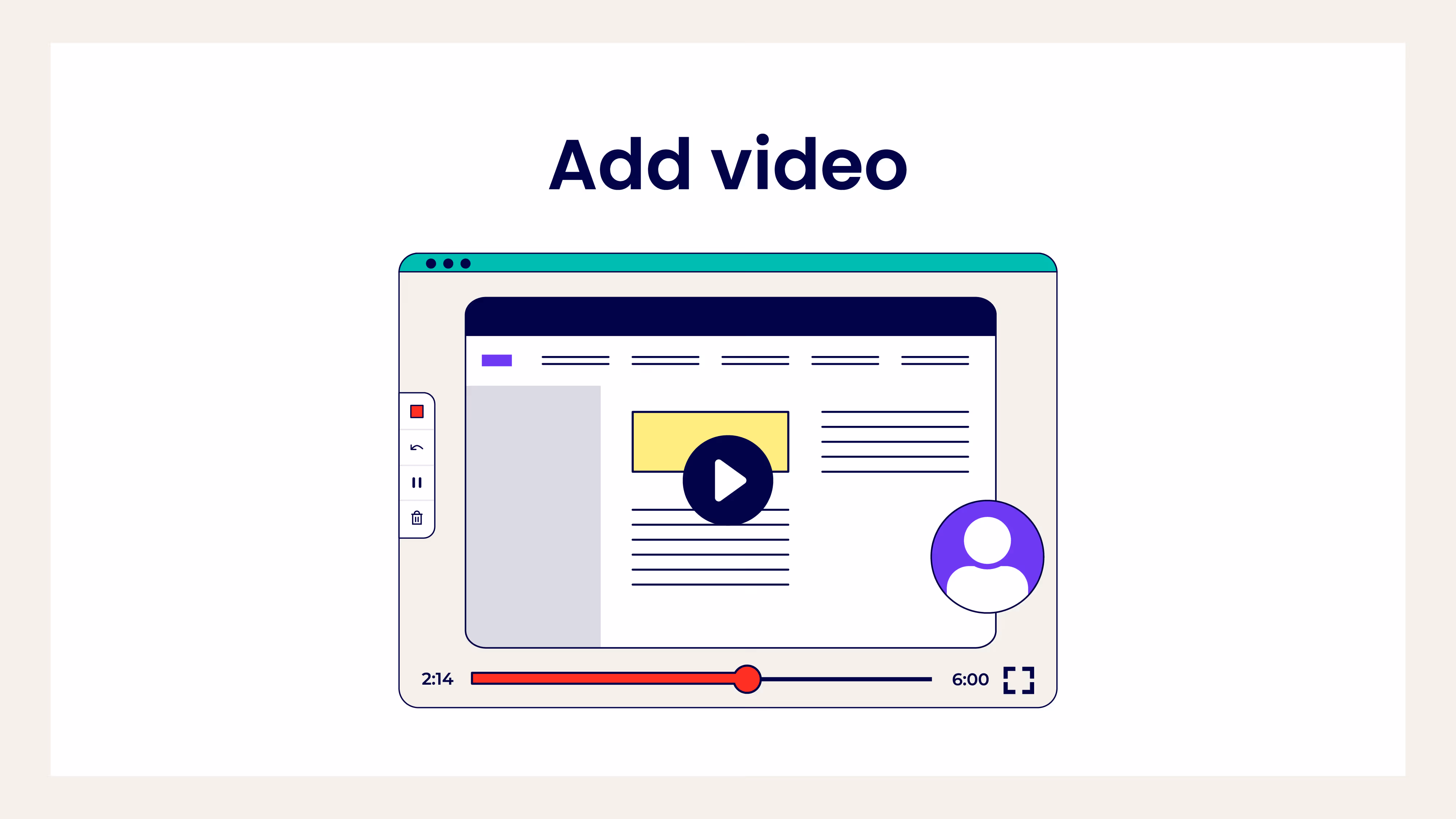 Add video with screenrecording.