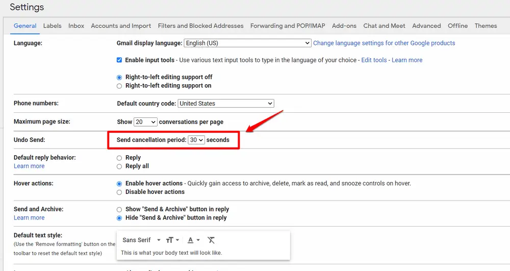 How to enable undo send in Gmail