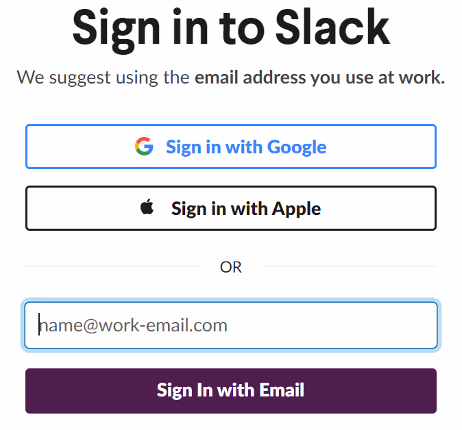 Sign in to Slack