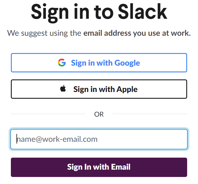 Sign in to Slack