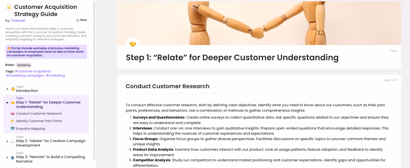 Customer Acquisition Strategy Guide Trainual template