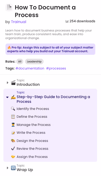 How To Document a Process Trainual template