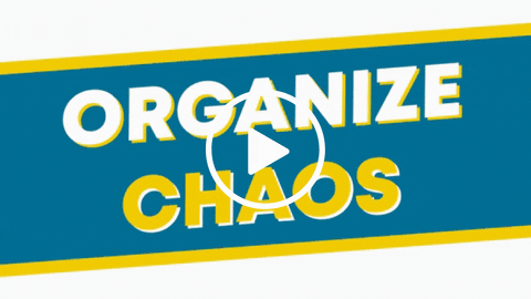 Banner saying "Organize Chaos" before zooming into a man speaking.