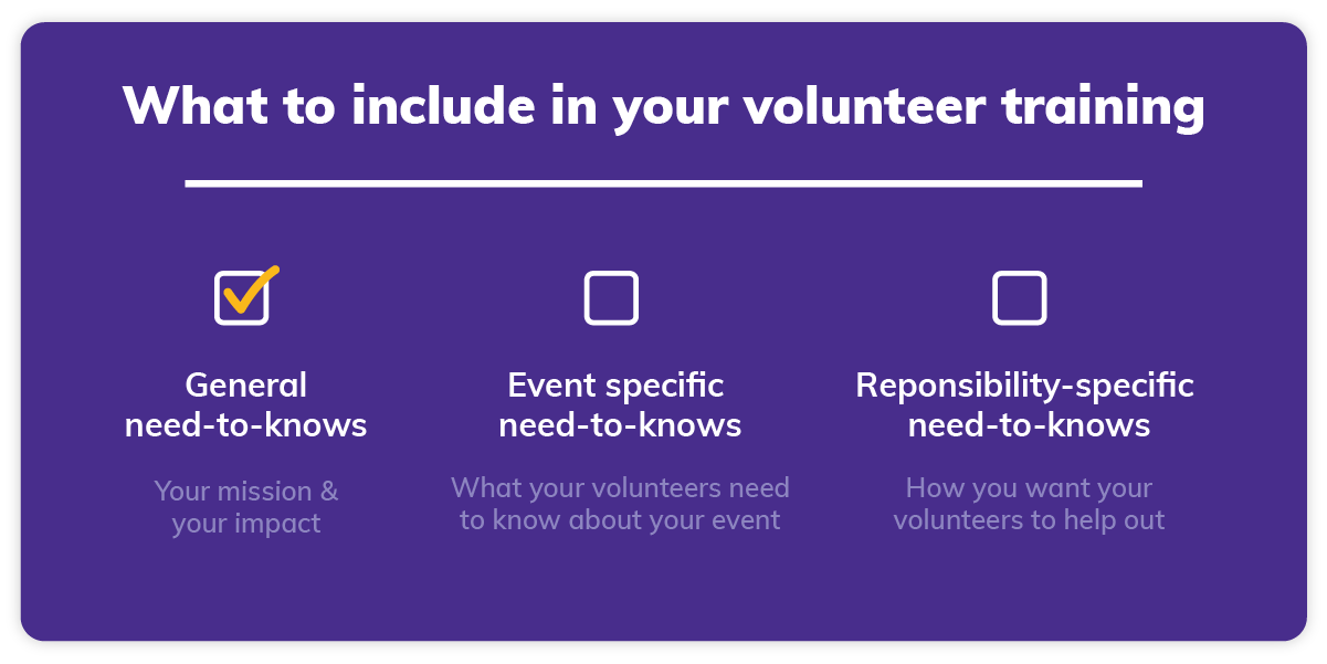 What to include in your volunteer training