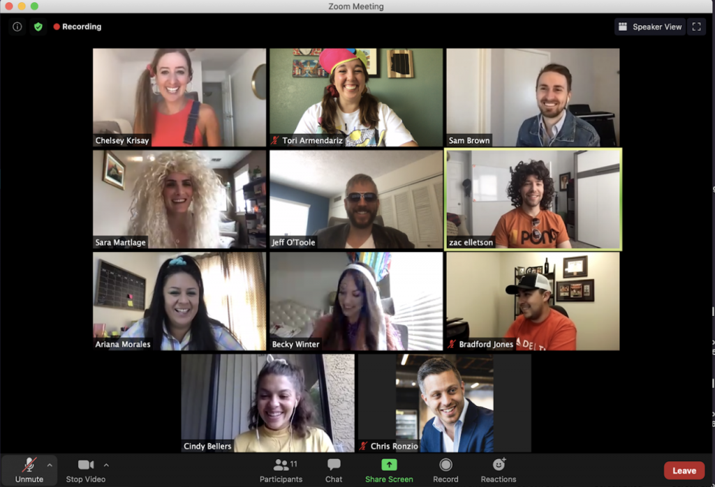 We made out virtual retreat "Depts through the Decades" themed