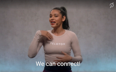 A woman saying, "We can connect."