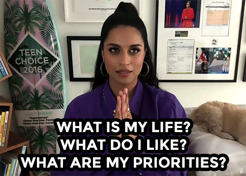 A woman saying, "What is my life? What do I like? What are my priorities?"