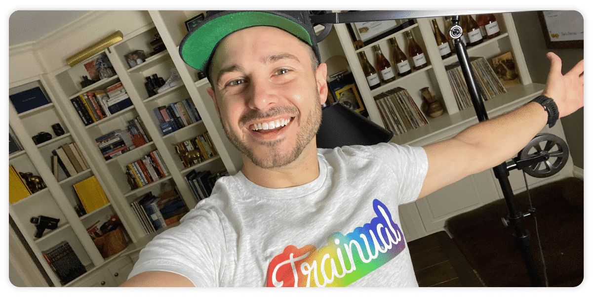 Trainual's CMO, Jonathan Ronzio, showing his support for Pride!