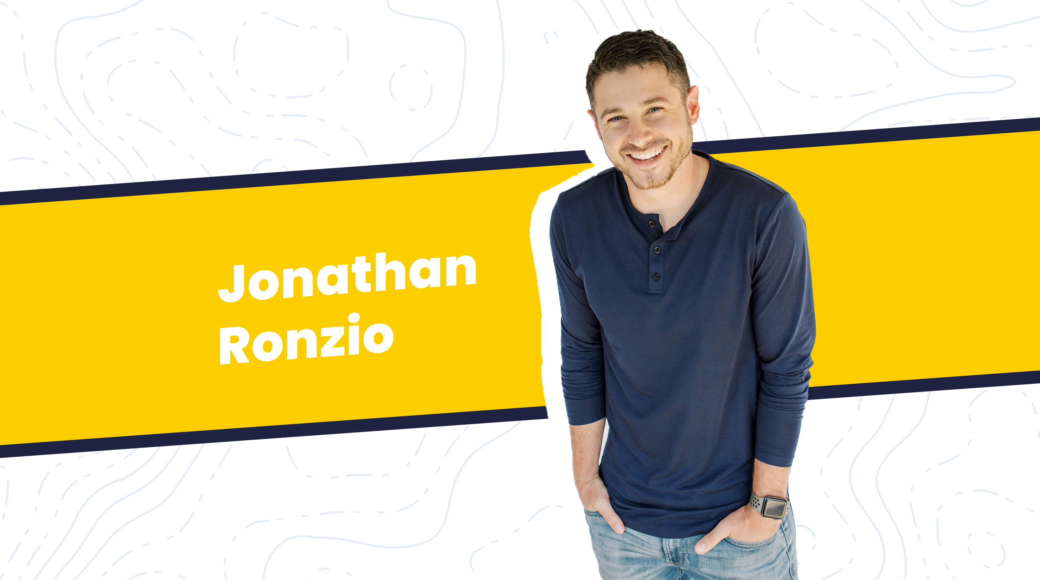 Banner featuring a man, Jonathan Ronzio.