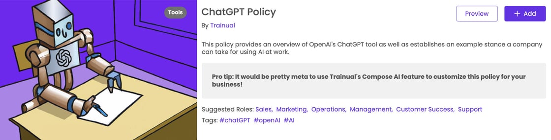 Screenshot of a ChatGPT Policy.
