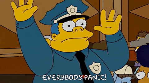 Man screaming, "Everybody panic!"